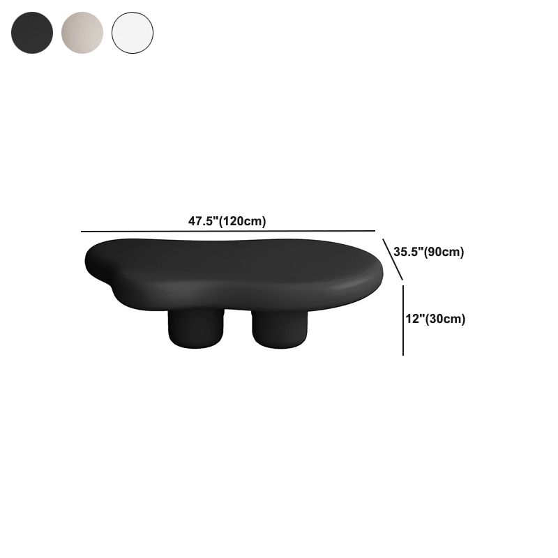 Scandinavian Free Form Solid Wood Coffee Table 11.8"H 4 Legs Cocktail Table