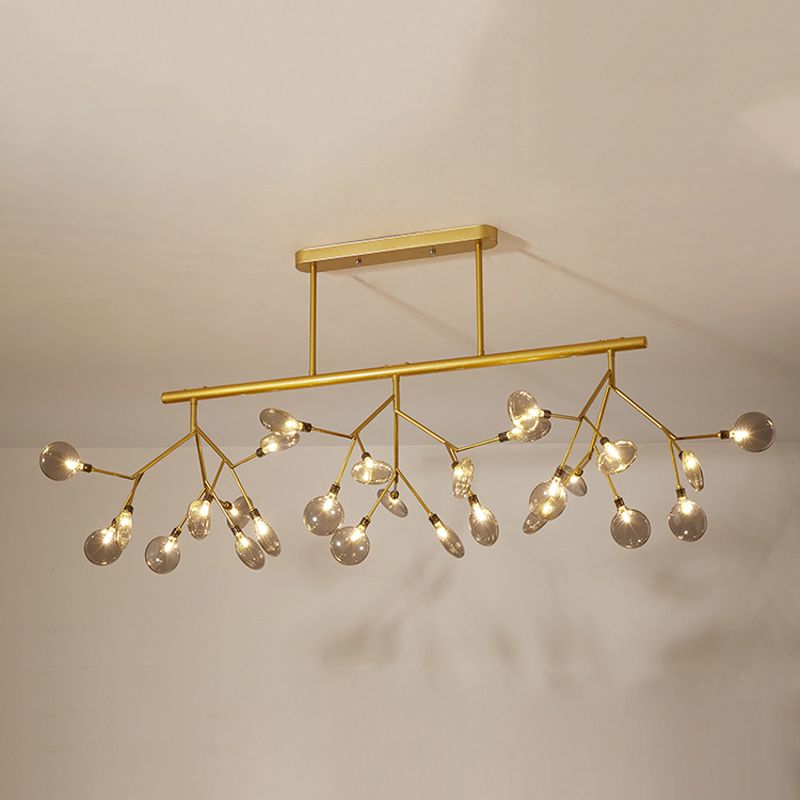 27-Lights Sputnik Shape Island Light Acrylic Chandelier Lamp for Dining Room