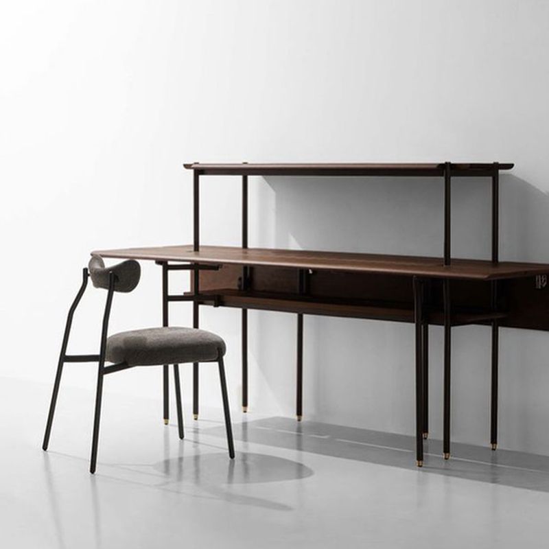 Restaurante de terciopelo estilo diseñador, silla lateral de comedor, silla de comedor con respaldo abierto