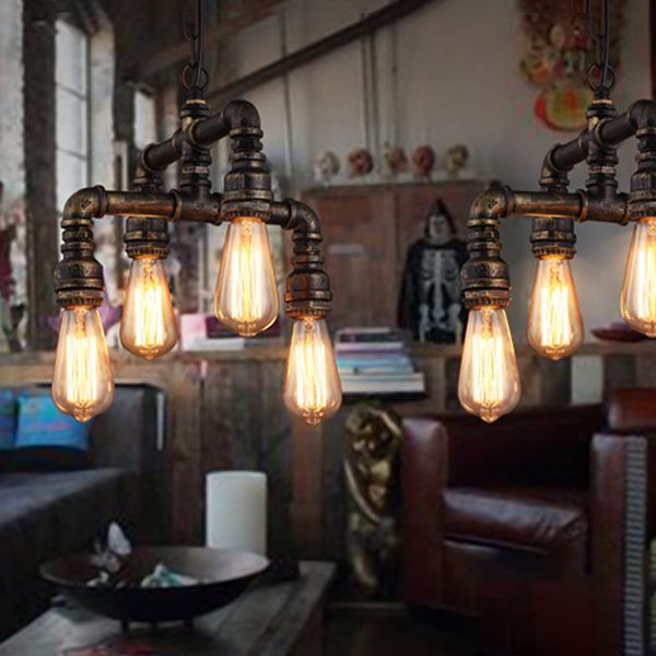 Stile caratteristico industriale Led Isola sospesa Light per la sala da pranzo del bar