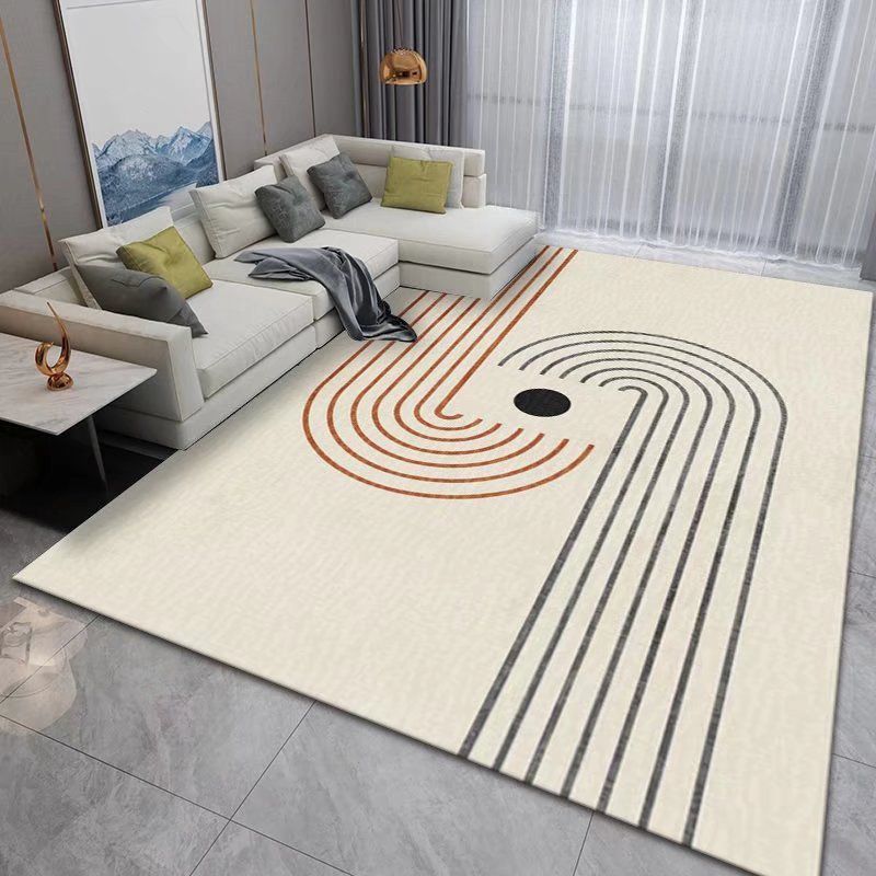 Beige moderner Teppich Polyester Arc Innenteppich nicht rutschfestem Teppich für Wohnkultur