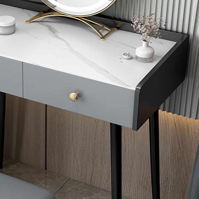 Modern 28.9 " Height 1- Drawer Slate Top Table Makeup Vanity