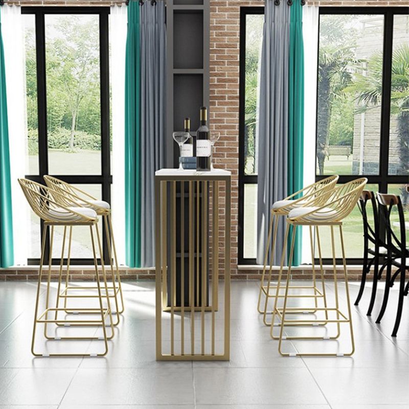 Industrial Bar Table Rectangle Sled Base Bar Height Pub Table for Home