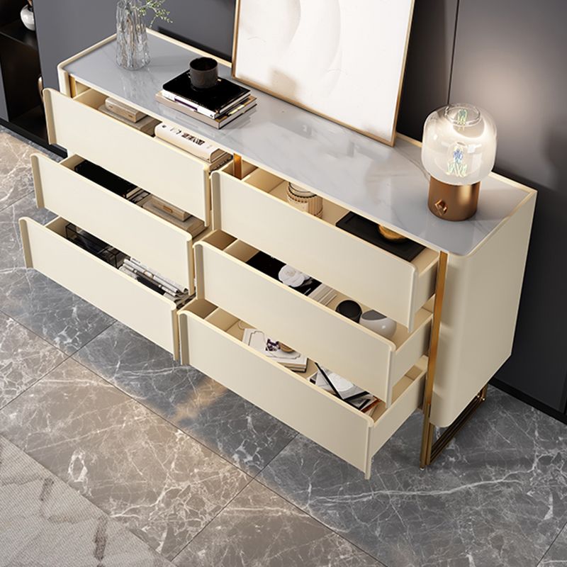 Stone Storage Chest Dresser Classic Glam Dresser with Drawers