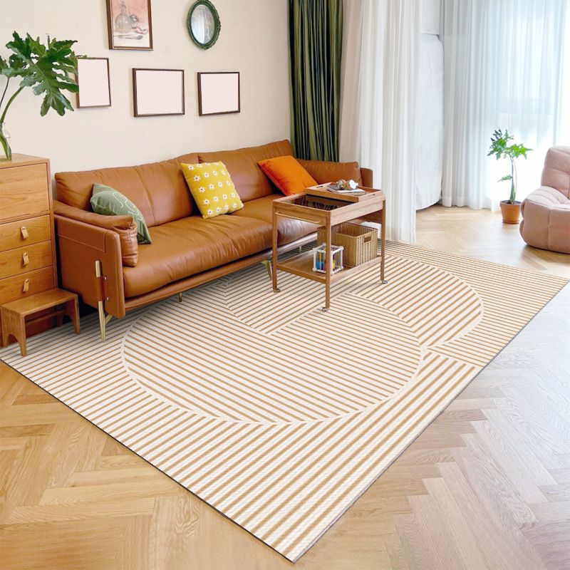 Modern Simple Striped Rug Polyester Indoor Rug Non-slip Area Carpet for Living Room