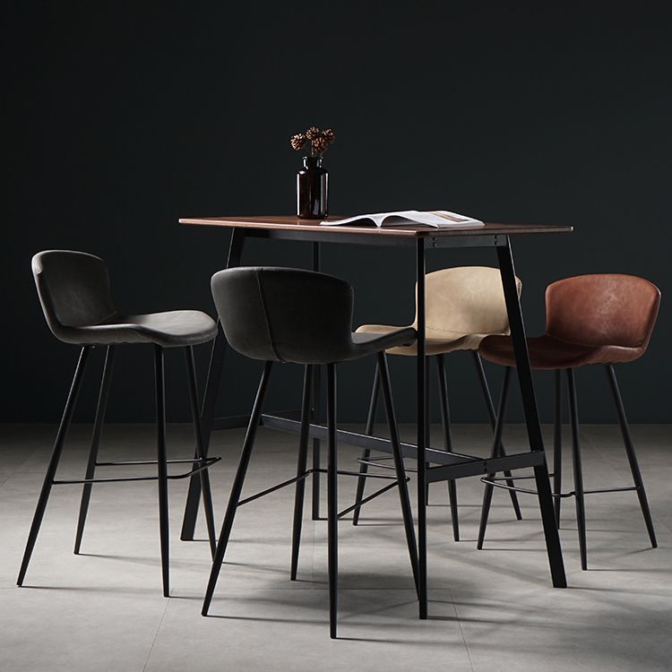Contemporary Bar-stool PU Leather Counter Bar Stool for Kitchen Bar with Metal Legs