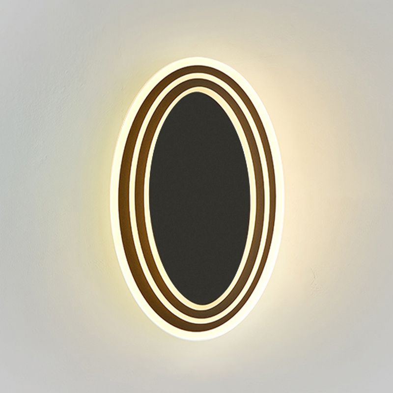Modern Simple Iron Wall Light Ellipse Shape Rotatable Wall Lamp for Living Room