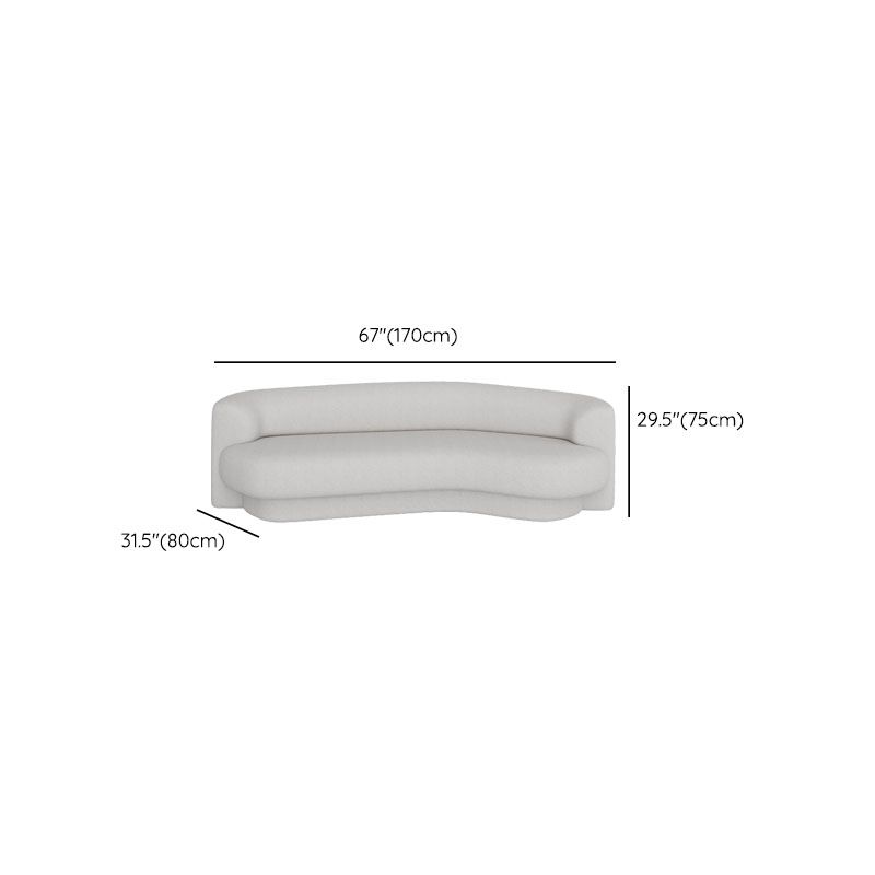 Contemporary Sofa Solid Color Curved Loveseat for Bonus Room