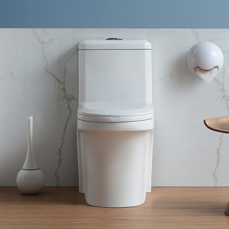 Modern Concealed Tank Toilet Floor Mounted One Piece Flush Toilet with Toilet Seat