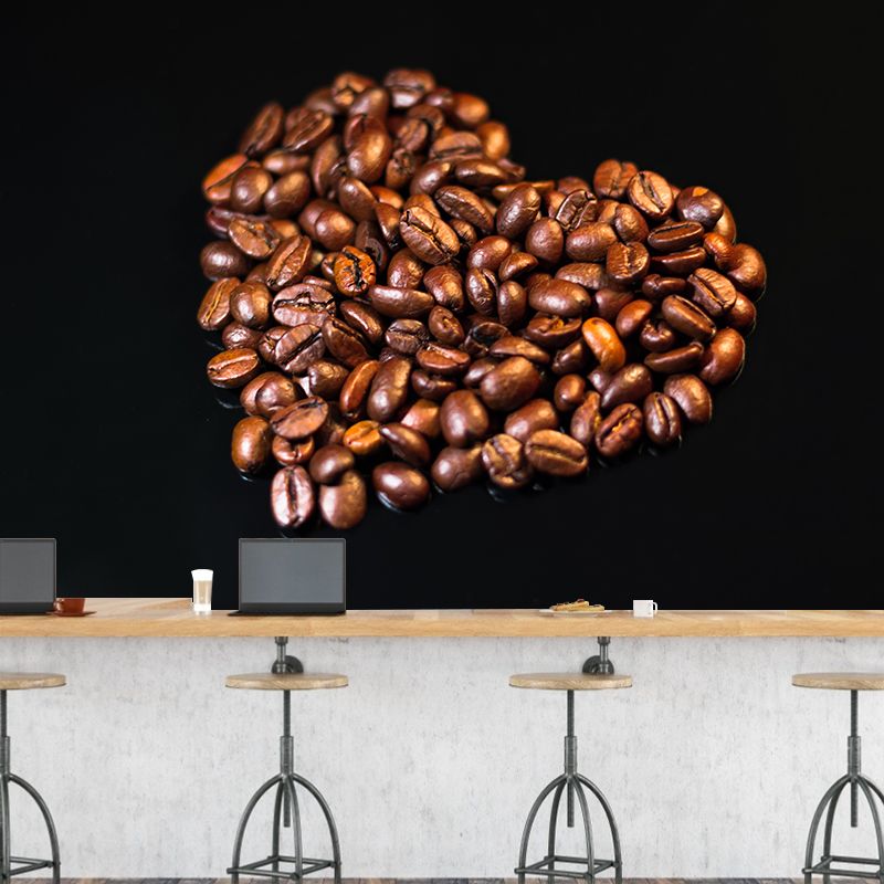 Modern Coffee Beans Mural Wallpaper Environment Friendly for Coffee Shop
