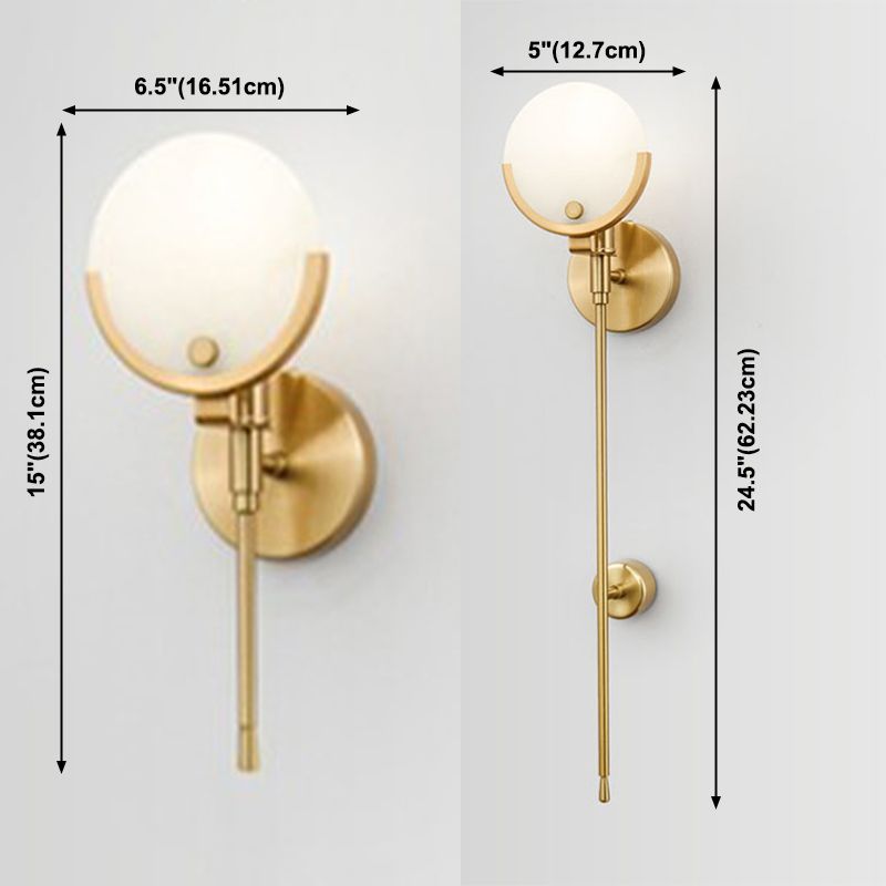 Stone Round Sconce Light Contemporary 1 Head Wall Mount Lighting in Gold