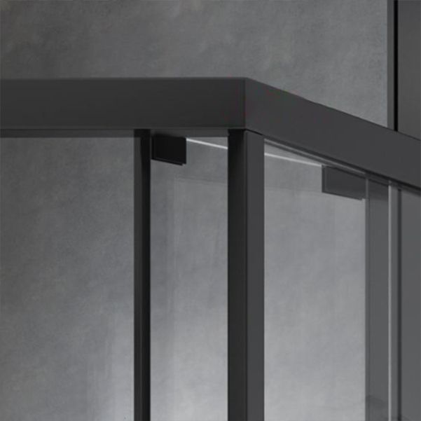 Black Double Sliding Shower Bath Door Framed Clear Shower Doors