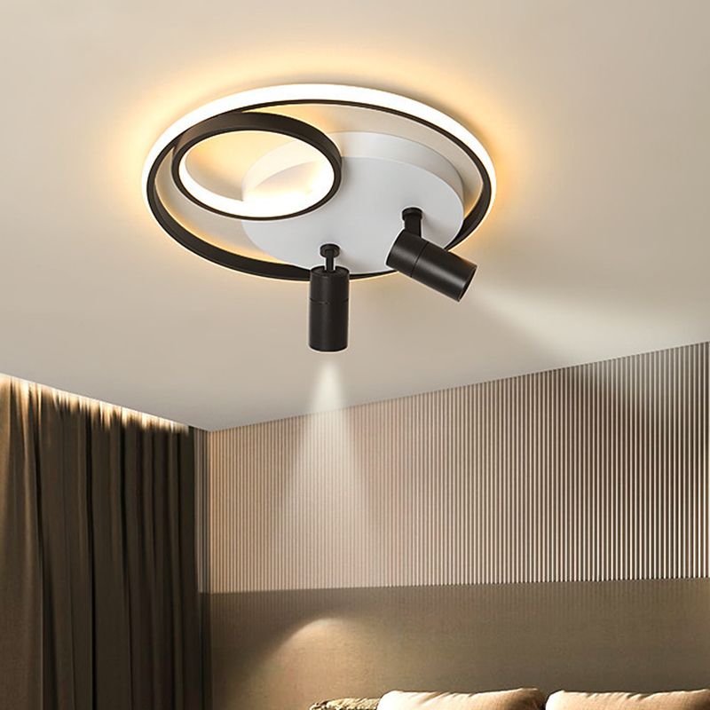 Plafonnier LED contemporain avec luminaire encastré pour magasin de vêtements