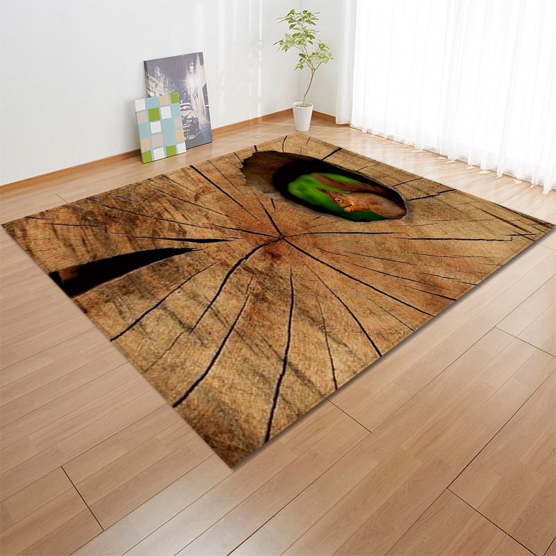 Black Modern Carpet Polyester Elephant Carpet Washable Carpet for Living Room