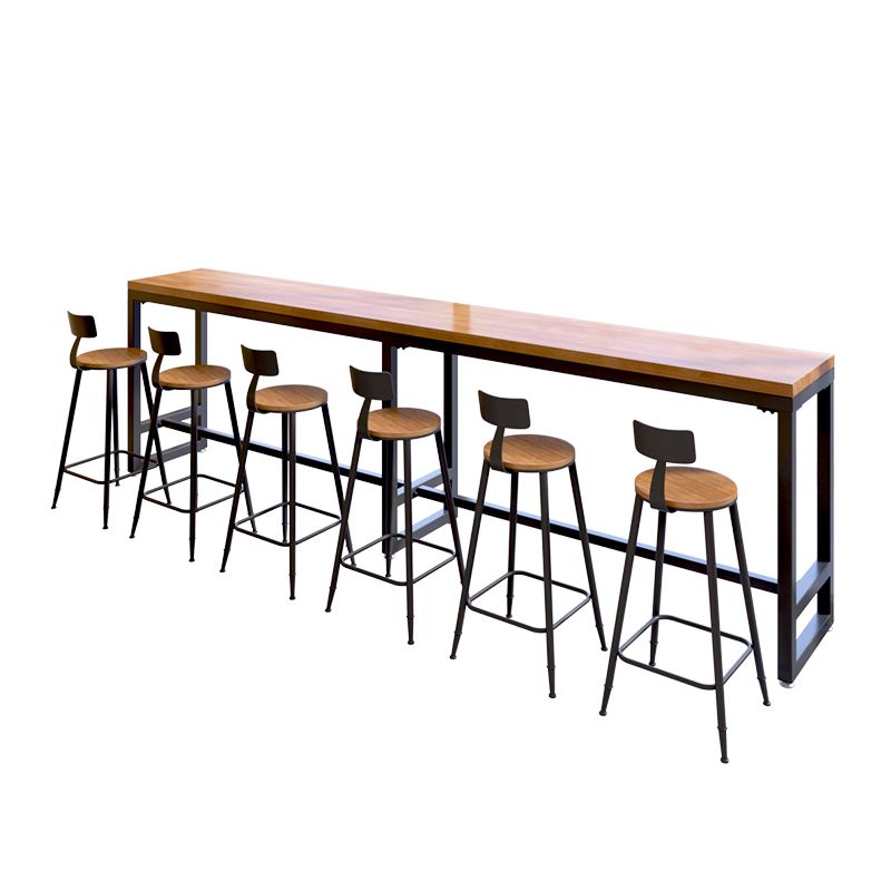 Modern 1/2/4/7 Pieces Solid Wood Pub Table Set Rectangular Counter Table for Dining Room