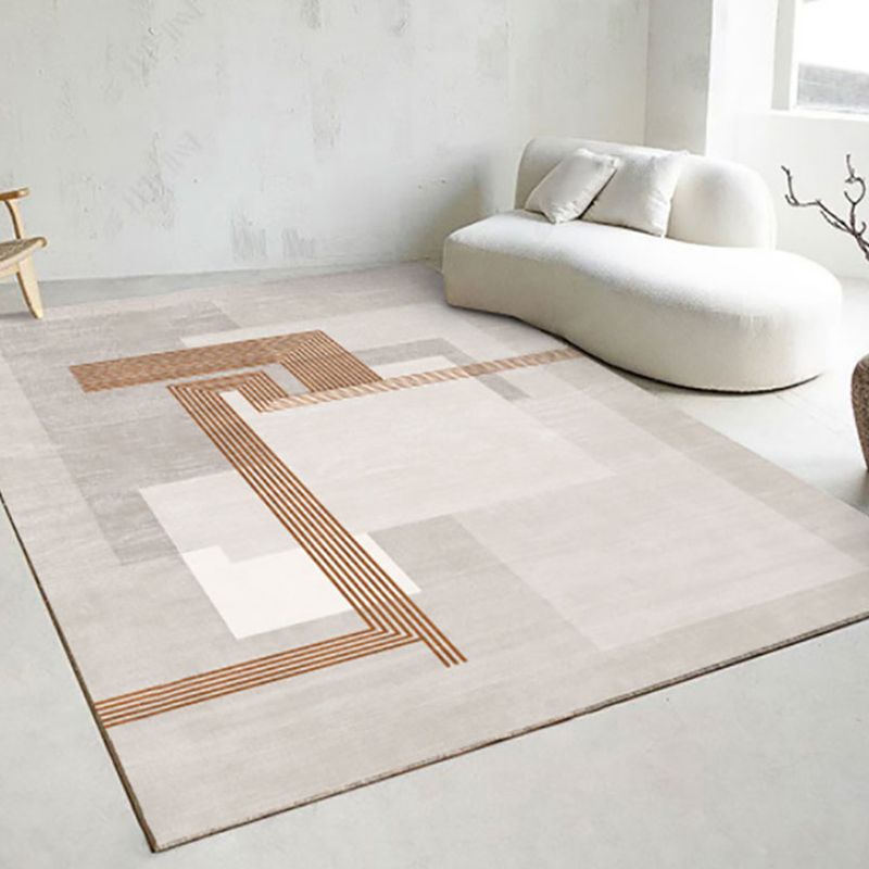 Tapis gris moderne, bloc de couleurs, en Polyester, avec envers antidérapant, pour la décoration de la maison