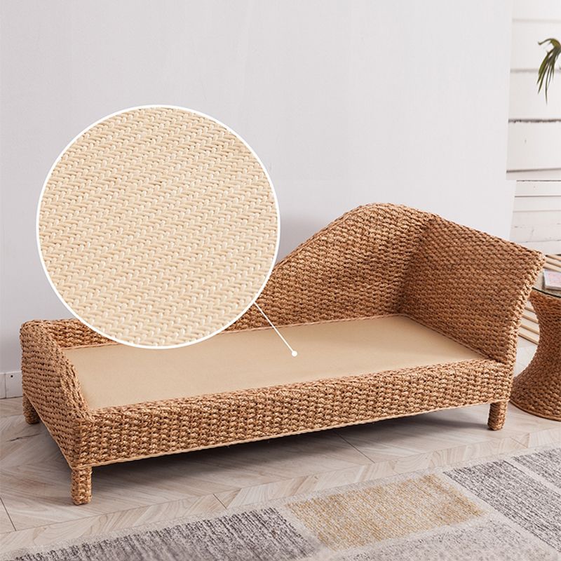 Rattan Chaise Lounge Chair Upholstered Chaise with One Armed