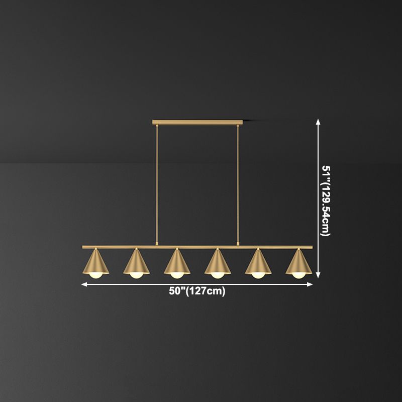 Cone Island Lights Contemporary Metal Island Plafond Light in Gold