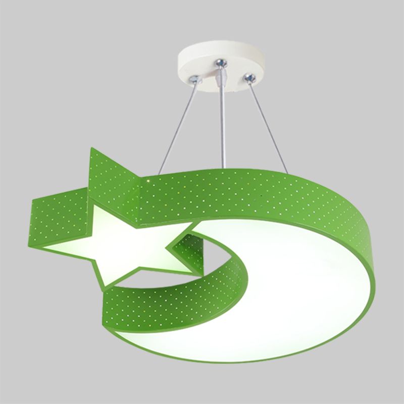 Lune et étoiles en acrylique Drop Pendant minimalisme Green / Blue / Jaune LEDILIER LED DE LED POUR CORRIDOR