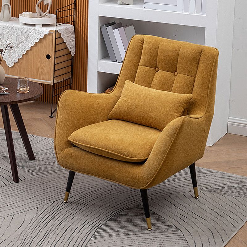 Contemporary 30.7" Wide Barrel Accent Chair with Basic Four Legs for Bedroom