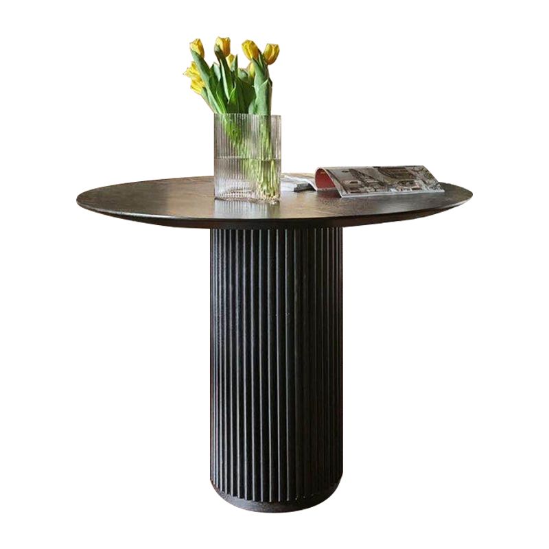 Mesa de comedor de estilo informal redondo Color de madera con madera sólida