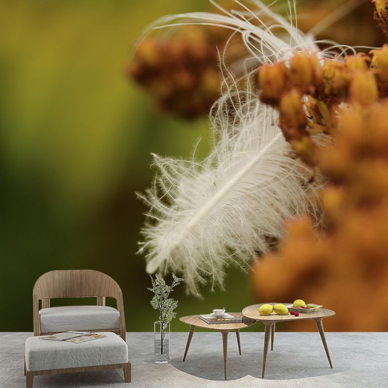 Customized Feather Decorative Murals Sleeping Room Wall Murals