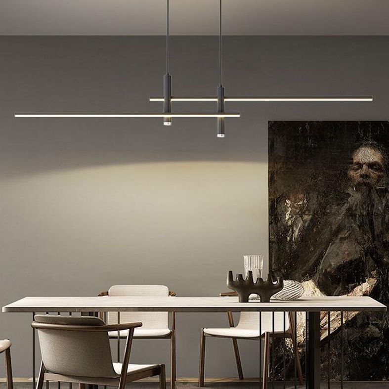 Modern Island Lighting with Aluminum Shade Simplicity LED Metal Ceiling Pendant Light