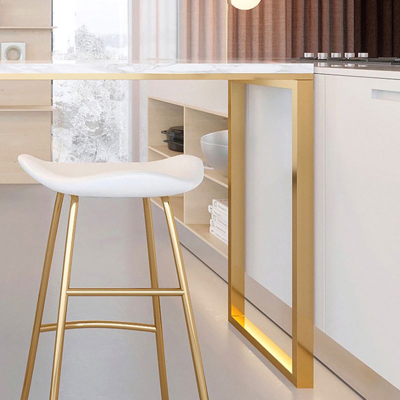 Rectangular Bar Height Table Faux Marble Top Bistro Pub Table for Patio Use