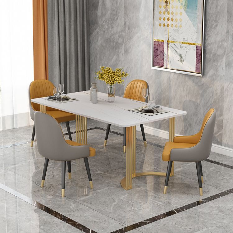 Stone Top Dining Set 1/2/5/6 Pcs Modern Dining Chairs with Upholstered