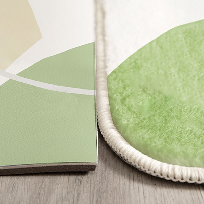 Simple Modern Rug Yellow Color Block Rug Non-Slip Backing Rug for Home Decor