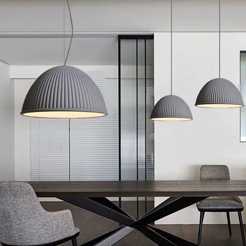 Bowl Shape Hanging Lighting Modern Macaron Style Resin 1 Light Hanging Lamping pour chambre à coucher