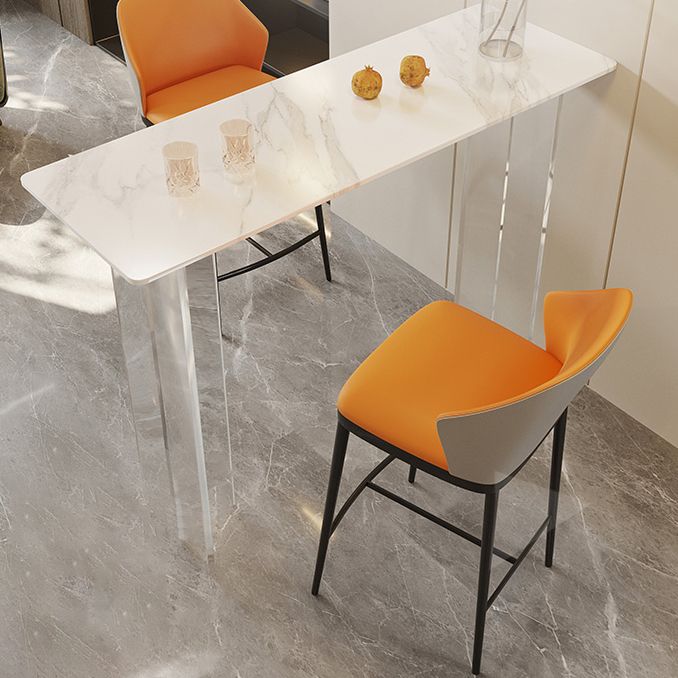 Contemporary Style Stone Bar Table Standard Height Bistro Pub Table