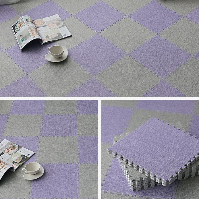Carpet Tile Fade Resistant Non-Skid Solid Color Interlocking Carpet Tile Living Room