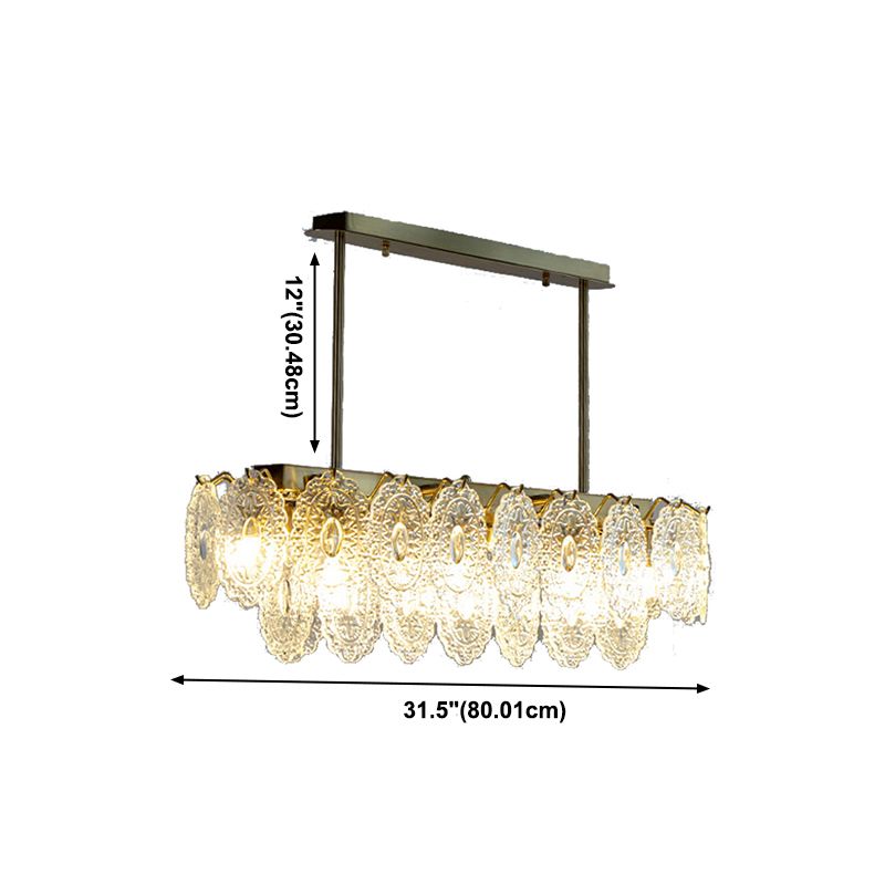 Metal Linear Island Pendant Lights Modern Style Glass Pendant Lighting for Kitchen Island