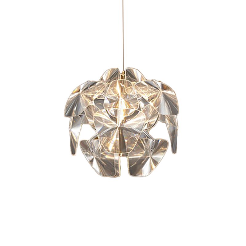 Globe Acrylic Pendant Lighting Fixture Modern 24"/28.5"/43" Wide 1 Light Clear Ceiling Suspension Lamp