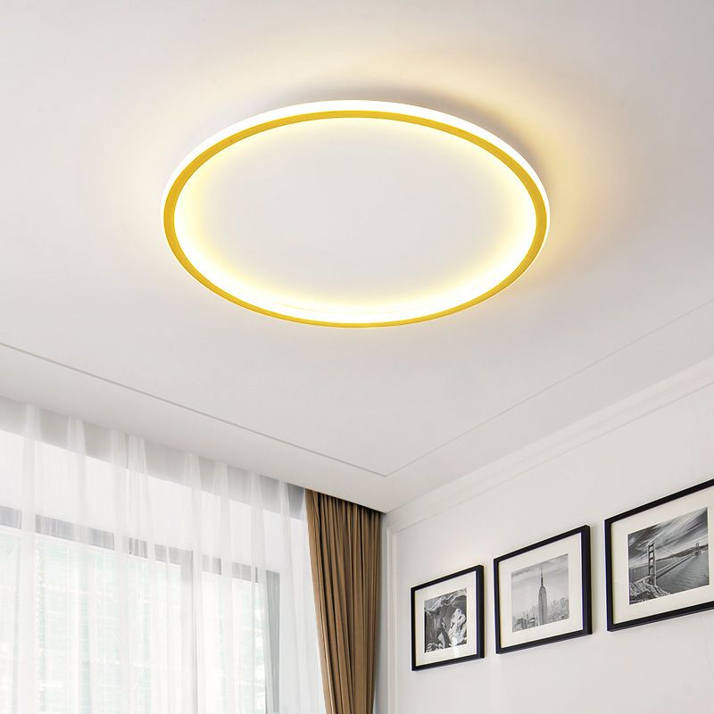 Modern Circle Ceiling Lighting Metal LED Ceiling Mount Light Fixture for Bedroom
