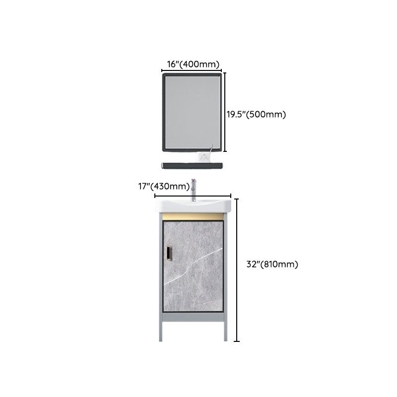 Modern Freestanding Vanity Sink Metal Bathroom Vanity Cabinet with Mirror Cabinet