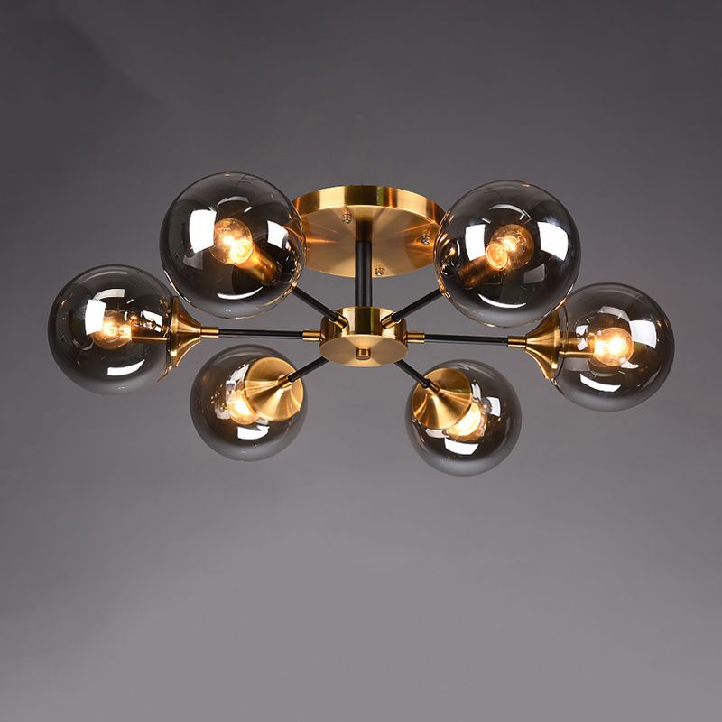 Eigentijdse bol spoeling licht armatuur glas spoelbevestiging plafondlicht in goud
