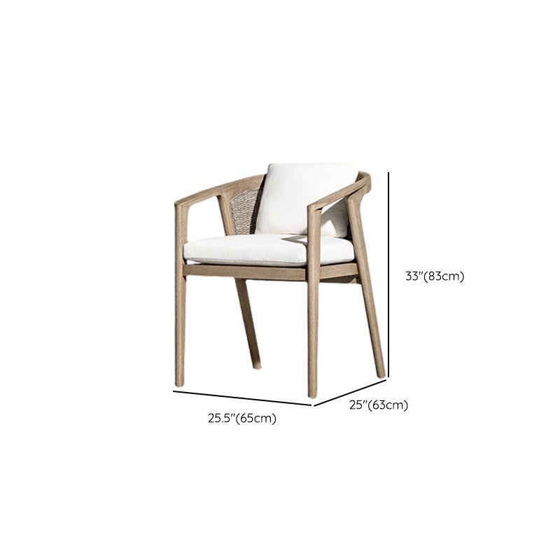 Contemporary Teak Patio Dining Chair Upholstered Outdoor Chair