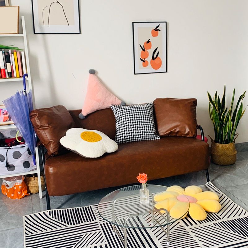 Metal Stationary Loveseat Cushions Back Standard Sofa with Pillows