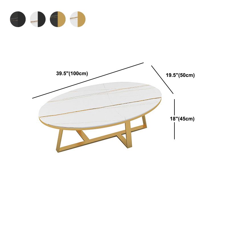 1 Slate Oval Coffee Table Modern Cocktail Table for Living Room