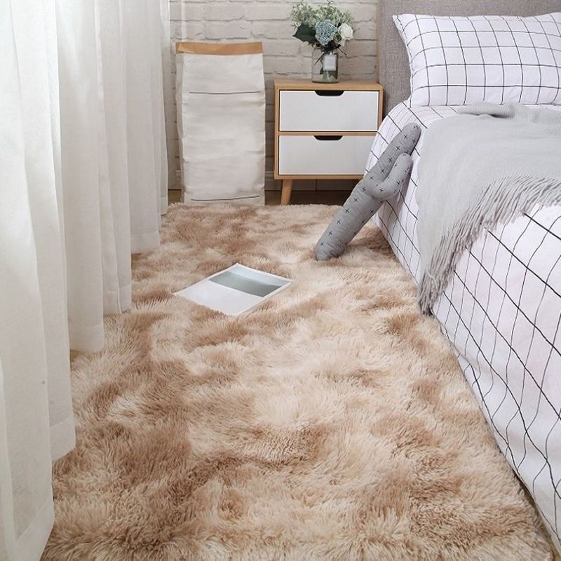 Alfombra de poliéster moderno de color rosa claro alfombra de respaldo de tipe-dye para sala de estar para sala de estar