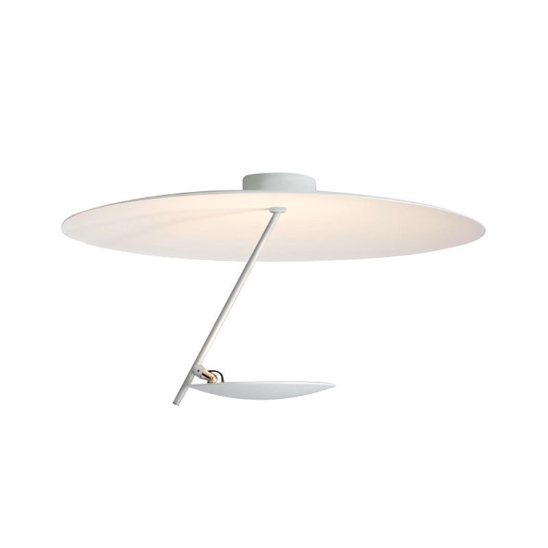 White Dome Flush plafonnier moderniste LED Metallic Semi Flush Mount pour chambre, 19,5 "/23,5" de large