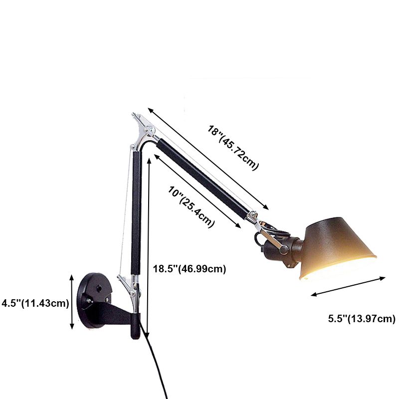 Black Geometric LED Wall Lamp in Modern Minimalist Aluminium Wall Light for Bedroom