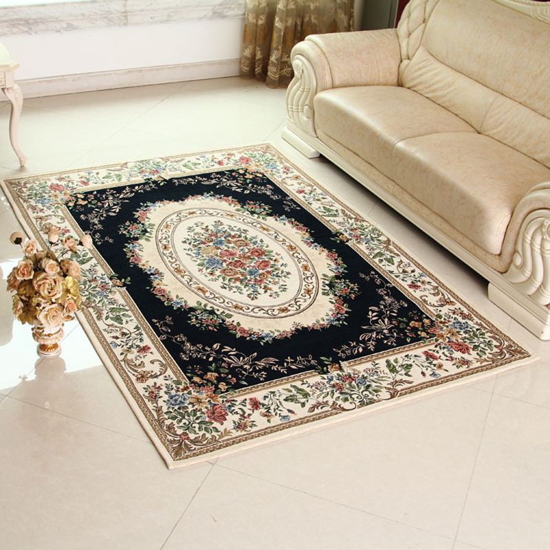 Tapis de salon marocain Tapis à imprimé floral multicolo