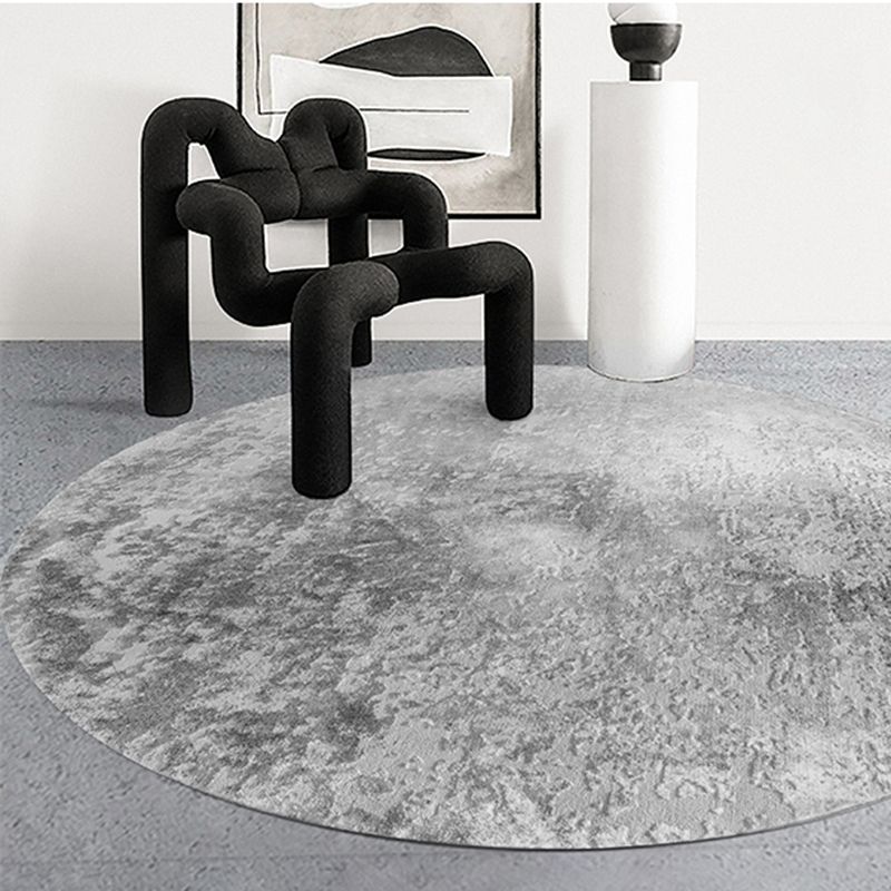 Stylish Grey Modern Area Rug Polyester Rug Easy Care Washable Carpet for Home Decor