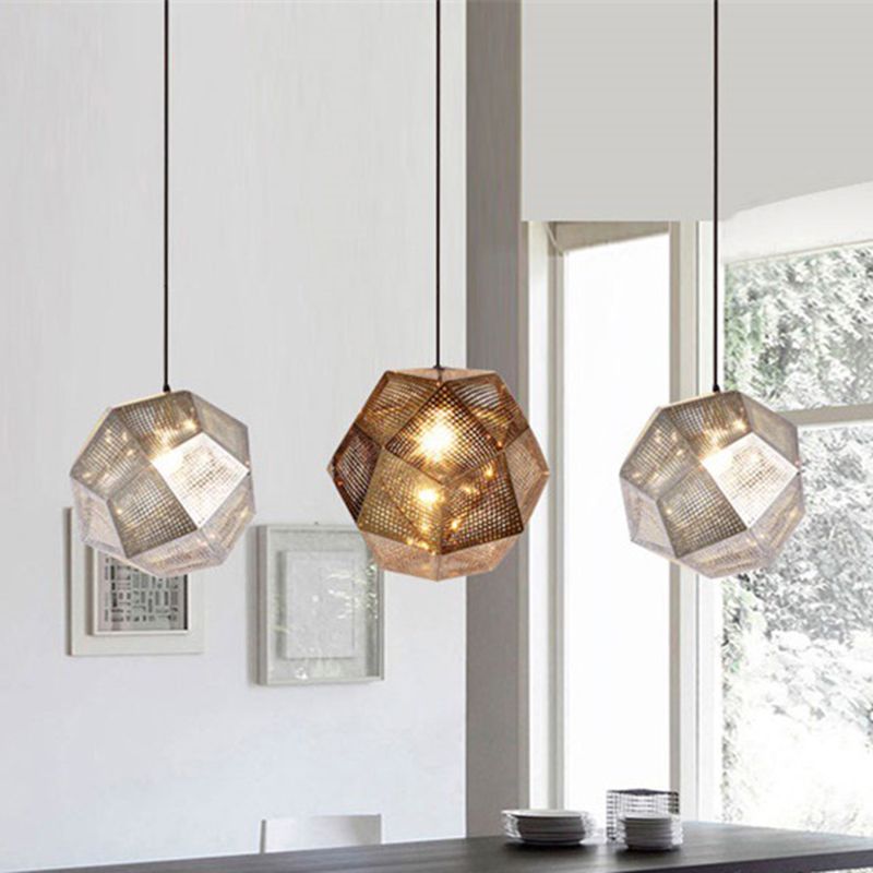 Faceed Globe Suspension Lighting Postmodern Metall 1-Bulb Restaurant Anhänger Licht