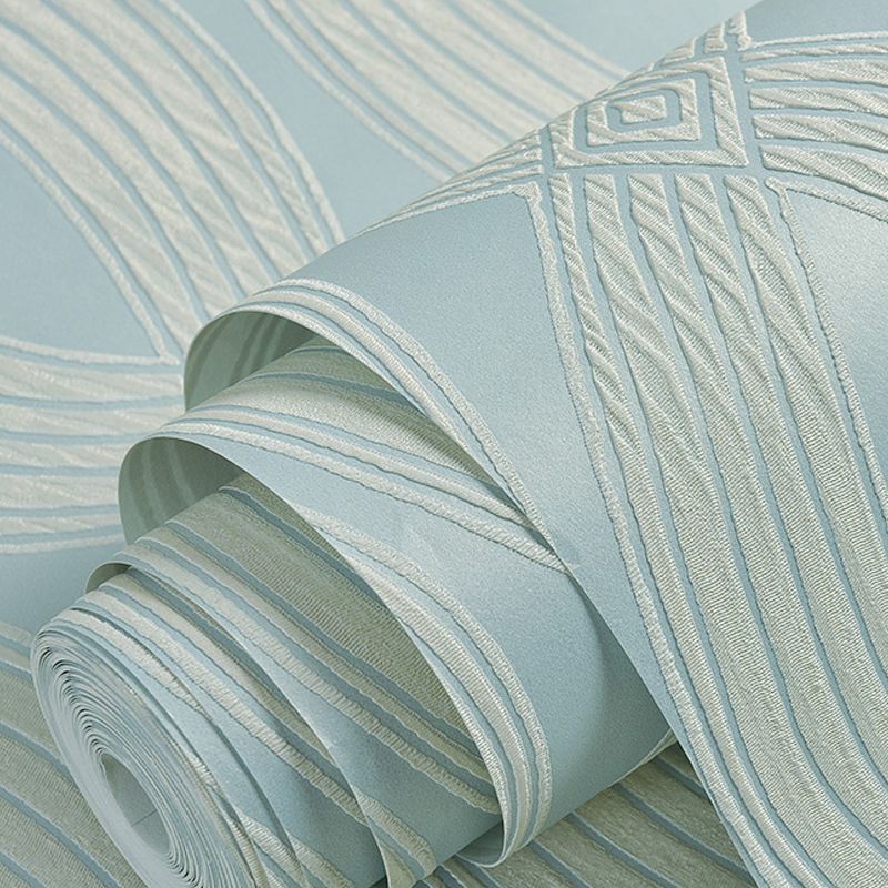 Pastel Color Stranded Pattern Wallpaper Moisture Resistant Minimalist Living Room Wall Covering