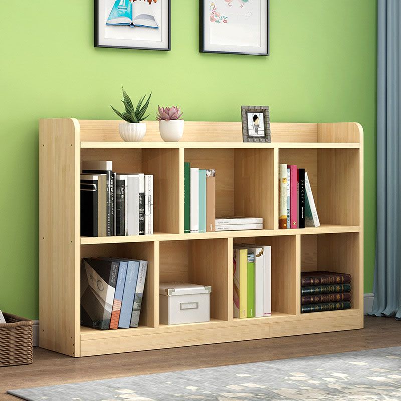 9.4" W Modern Wood Bookcase with Rectangular Shelves Bookshelf for Living Room