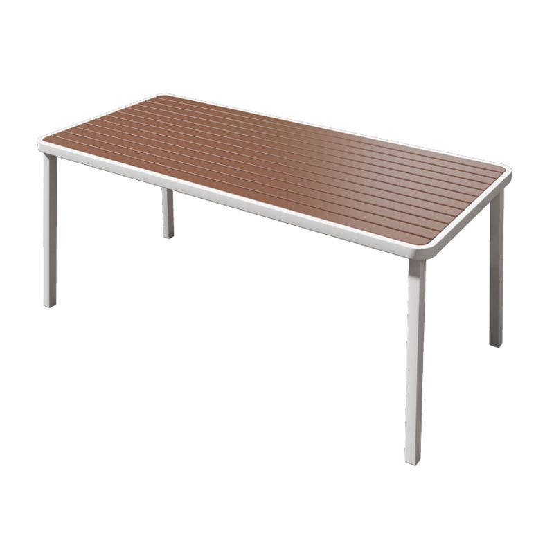 Outdoor Contemporary Coffee Table Metal Frame Rectangle Dining Table
